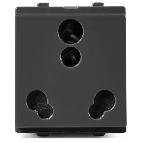 16 AX, Twin Socket, 2 Module , Schneider Opale - Coke Grey
